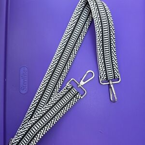 Black and White Patterned Bag Strap